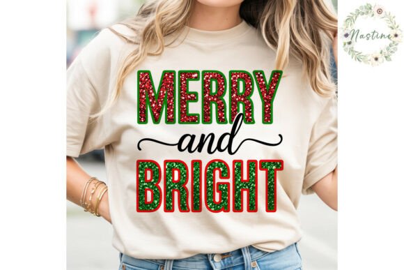 Download Merry and Bright Glitter PNG Clipart - Premium Bundle