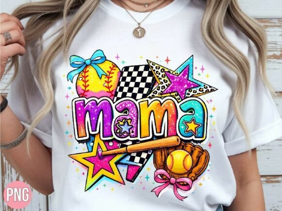 Download Softball Mama Bright Glitter Star PNG - Bright glitter Collection