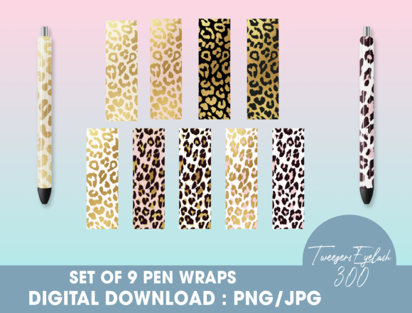 Download Gold Leopard Pen Wraps PNG - Leopard pen wraps Collection