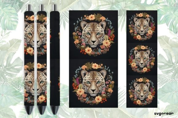 Download Embroidery Leopard Pen Wraps Sublimation - Leopard pen wraps Collection